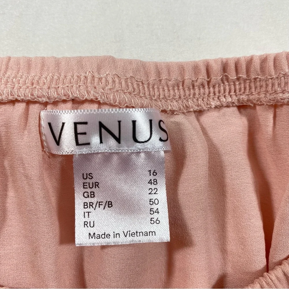 Venus Maxi Pleated Dress Women’s 6 Ruffled pink short sleeve cover up top dress - Picture 2 of 9